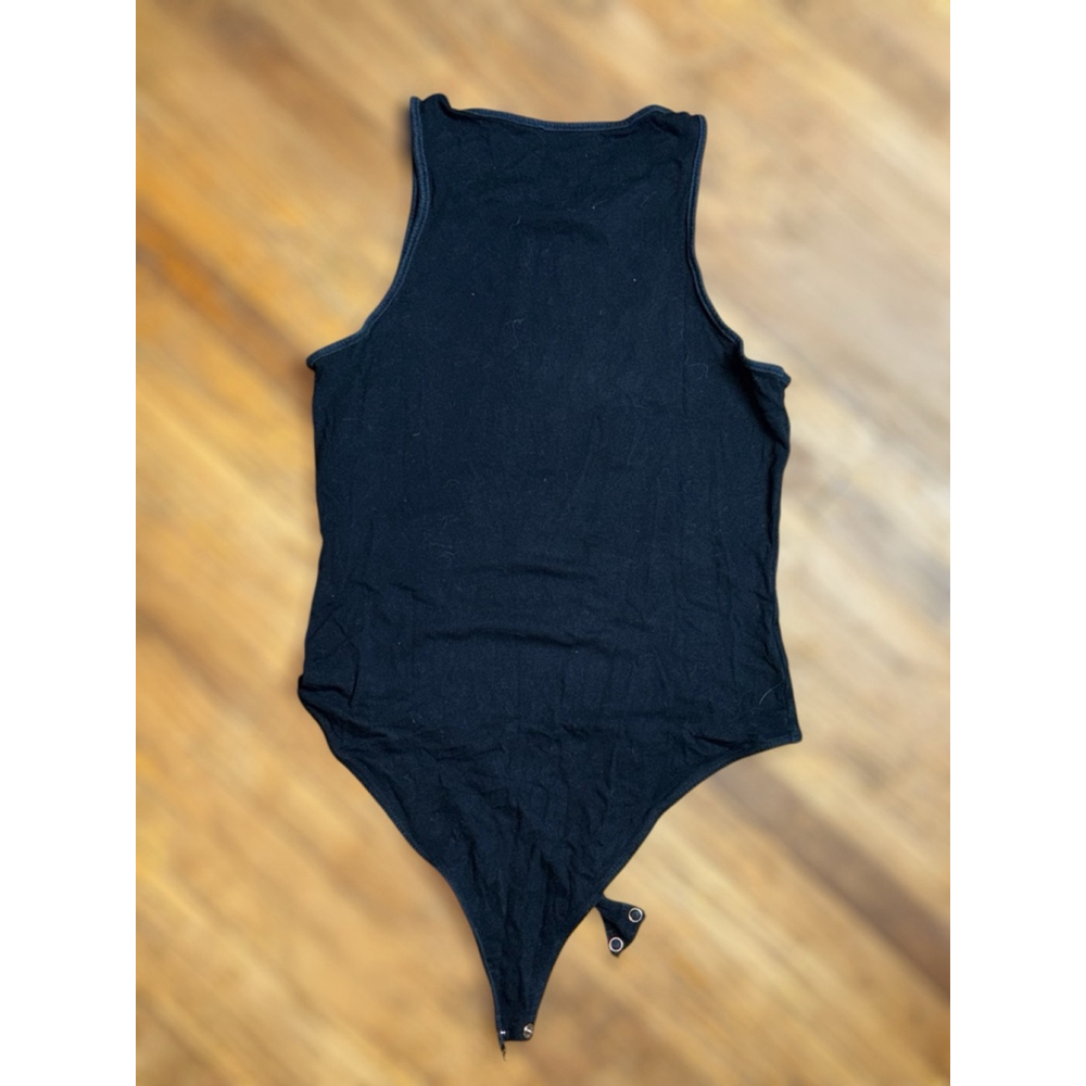 KOAJ Womens Medium Black “Out Of Your League” High Neck Bodysuit Skater Punk GUC - Picture 2 of 9